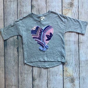 Hatley girls T-shirt with heart front size 3